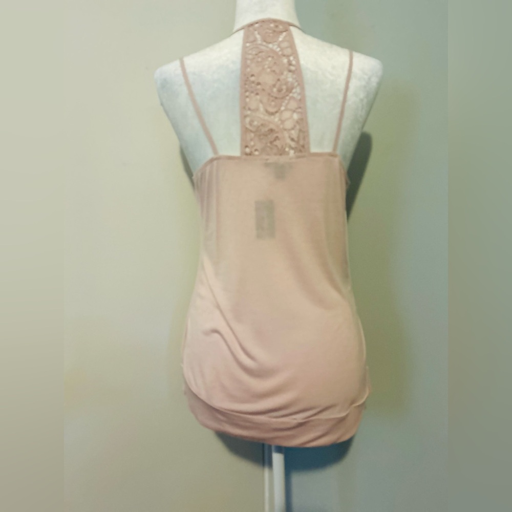 Express Pink Rose Pleated Camisole Tank Top, Size Medium - Picture 7 of 16